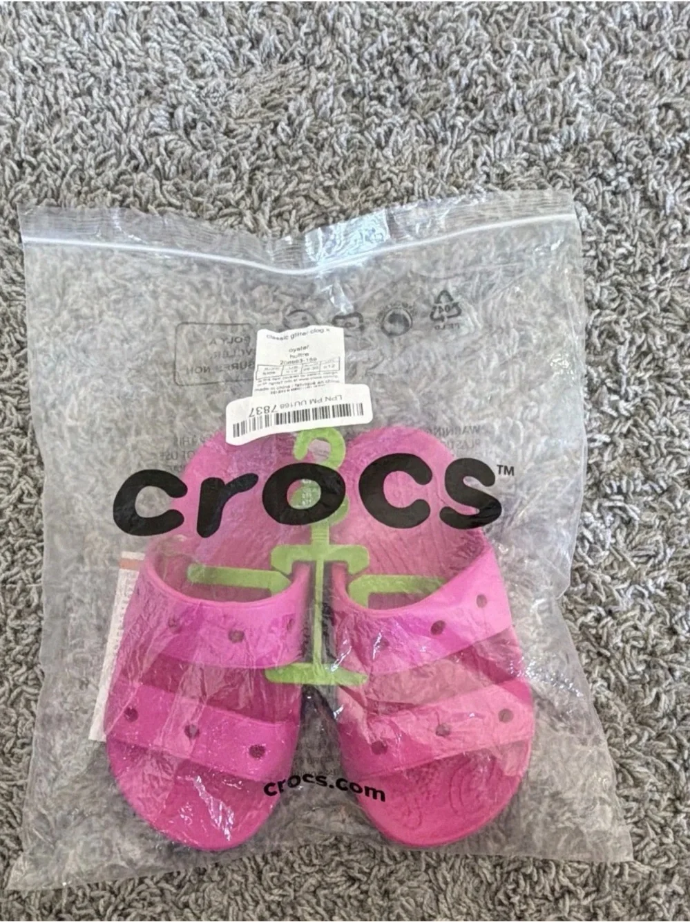 CROCS Kids Bright Pink Slide Sandals